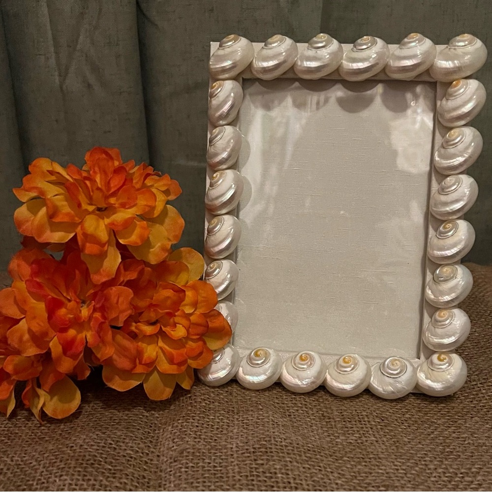 Z Gallerie Elegant White Shell Photo Frame